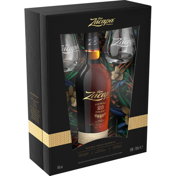 Ron Zacapa Sistema Solera 23 0,7lt inkl. 2 Tumbler im Geschenkskarton